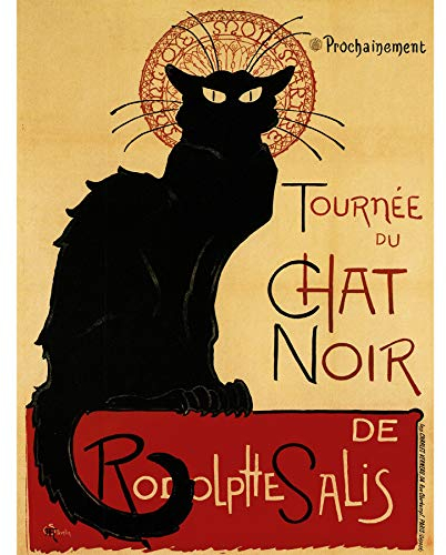 915PY Poster, Motiv: Wee Blue Coo Chat Noir Rodolphe Salis Paris Frankreich, 30,5 x 40,6 cm
