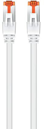 Cavo Ethernet di Rete Patch Cat 6 S/FTP, Trasmissione Fino a 1Gigabit, AWG 27/7, Doppia Schermatura, 2 Connettori RJ45. Ideale per Trasmissione Fibra Ottica con regi Gigabit/LAN, 10m