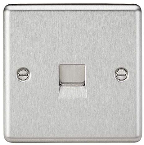Knightsbridge CL74BC Telephone Extension Outlet-Rounded Edge Brushed Chrome