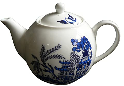 Blue Willow 2 Cup White Porcelain teapot