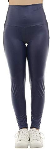 SYS Damen Leggings lang hoher Bund Hose Glanz-Matt Latex Lack Kunstleder Optik Ocean XXXL
