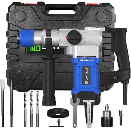 3 Function SDS Rotary Hammer Drill - 1500W Hammer Drill Power Impact Drill Heavy Duty Variable Speed 1/2-Inch(13 mm) Keyed Chuck - Hammer Drill Conversion