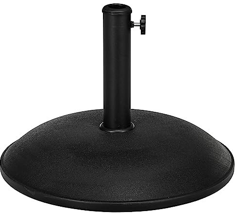 Outsunny - Pie de sombrilla redondo, base de lastre (49 x 34,5 cm, peso neto, 20 kg, cemento PVC, color negro