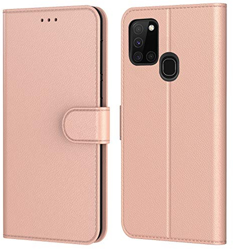 Tenphone Etui Coque pour Samsung Galaxy A21s,Plusieurs Couleurs Disponible,Protection Etui Housse Premium en Cuir PU,Fermeture Magnétique pour (Galaxy A21s, Book Rose)