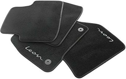 Seat 5FB061675041 Trail Textil Fußmatten 4X Stoffmatten Velours, mit Leon Schriftzug, mit Verstärkung Fußabsatzbereich, Nicht für Mild-Hybrid/eTSI