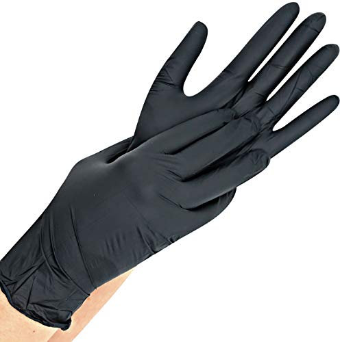 200x HYGONORM Einweghandschuhe Safe Fit, Einmalhandschuhe Größe 6/XS, Länge 24 cm, reißfeste Nitrilhandhandschuhe puderfrei, latexfreie Gummihandschuhe, Handschuhe Einweg Schwarz in XS, S, M, L & XL