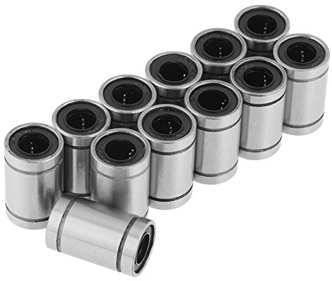 12 Stück LM8UU Linearkugellager, 8 mm Bohrungsdurchmesser, 15 mm Außendurchmesser Kugellagerbuchse für 3D-Drucker-CNC-Teile sphärisches Gleitlager