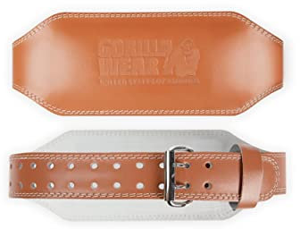 Gorilla Wear - 6 Inch Padded Leather Lifting Belt - Braun - Bodybuilding Krafttraining Gym Training Gewichtheben Unterstützung Stabilisierung mit Logos für Sport aus Leder, S-M