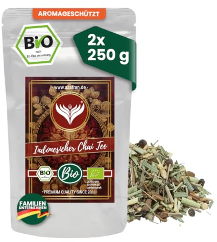 Azafran BIO Indonesischer Chai Tee lose 500g | Würziger Gewürztee für aromatische Aufgüsse & Chai-Genuss