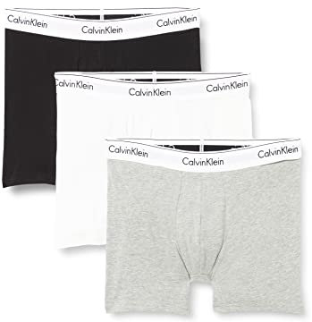 Calvin Klein Boxer Homme Lot De 3 Coton Stretch, Multicolore (Black/White/Grey Heather), S