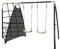 AXI Set de Balançoire en métal en Anthracite & crème | Balançoire 2 agrès/Places & Filet à Grimper | Portique avec Balançoire de Jardin/extérieur pour Enfants