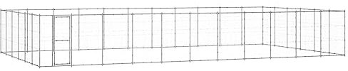 vidaXL Outdoor Hundezwinger Verzinkter Stahl 79,86m² Hundekäfig Hundehütte