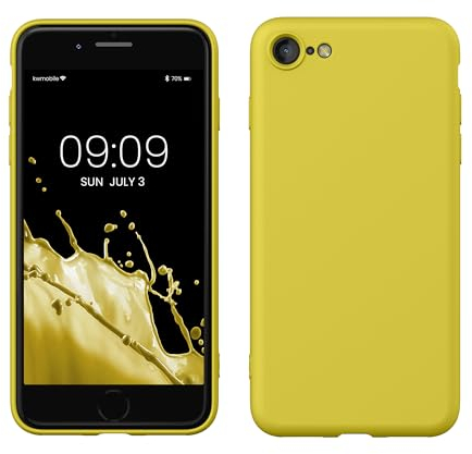 kwmobile Handyhülle für iPhone SE 2022 Hülle/iPhone SE 2020 / iPhone 8 / iPhone 7, für iPhone SE Hülle - Schutzhülle für kabelloses Laden - Case in Honiggelb