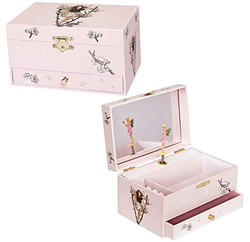 Jomoval Personalised Jewellery Boxes - Summer Time | Children Musical Jewellery Boxes personalised by engraving (Cherry Tree)