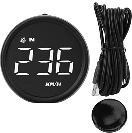 Auto HUD Head-up Display Universal GPS Geschwindigkeitsmesser Auto Tachometer Smart Messgerät über Geschwindigkeit Alarmanlage (Weiß)