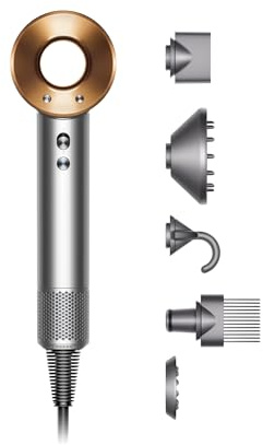 Dyson Supersonic Hair Dryer, No Heat Damage, 5 attachments with Diffuser & Styling Concentrator, Precision Styling Blow Dryer, All Hair Types