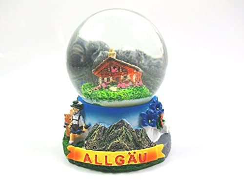 Allgäu Bayern Berge Kühe Schneekugel Snowglobe 6,5 cm Germany Souvenir !!