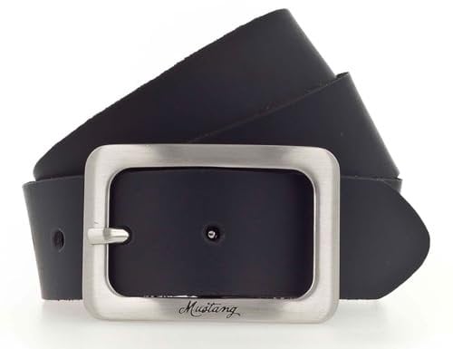 MUSTANG Damen Ledergürtel MW3068L25 35mm Gürtelbreite Weiß Braun Schwarz, Größe:95cm, Farbe:Navy 0491