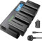 Neewer 4 Packs NP-F750 Replacement Batteries 7.4V 5600mAh with 4 Channel Battery Charger & Power Adapter, Compatible with NP-F550/750/770/970 FM500H QM71D QM91D, Field Monitor, Video Light