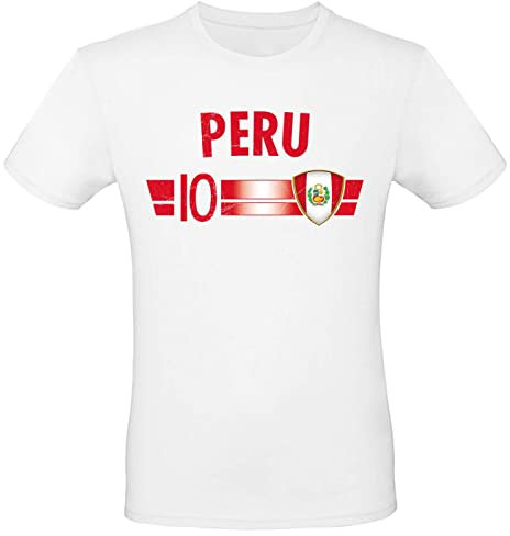 Fußball WM EM T-Shirt Fan Artikel Weltmeisterschaft Nationalmannschaft Europameisterschaft Fanartikel Fan-Trikot Herren Damen Fan Shirt, S, Peru
