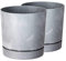 Tymar Vaso da fiori con sottovaso, confezione da 2, vaso decorativo in plastica, moderno, rotondo, per interni (diametro 40 cm, confezione da 2) in calcestruzzo