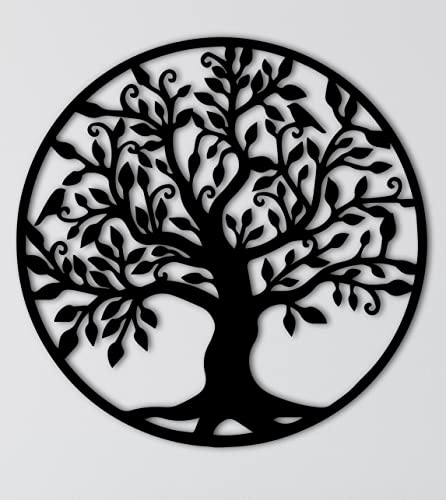 Arbre de vie en métal Décoration murale Silhouette Art pour Cadeau Intérieur Cadeau Extérieur Jardin Maison Decoration (60cm)