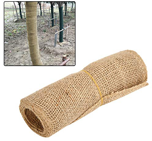 Jute Wickelstreifen Pflanzen, Jutegewebe Juteband, 20 x 300 cm, Winter-Proof Baumstamm Wrap Protector Guard, Atmungsaktives Netz, Pflanzen Bandage, Wartungstuch, Baumschutz von Hirschen, Katzen