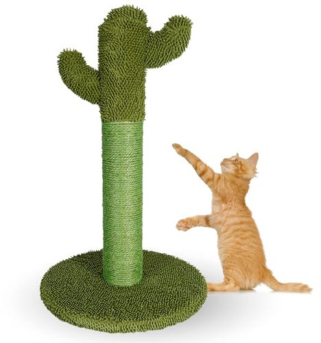 Ligo - Albero Tiragraffi in juta per Gatti adulti, palo graffiabile grande altezza per Gatti in Corda di Sisal, Albero palo Tiragraffi Gatto. (CACTUS XXL)