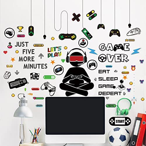 HanBaoHouse Children's Cartoon Wall Stickers Wallpaper Game Controller Wall Stickers, Boys' Room Wallpaper, 6 Sheets for Room Decoration (dinosaur01)