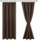 JIUZHEN Verdunklungsvorhänge Gardinen mit kräuselband Vorhang Blickdicht Gardinen Wohnzimmer Vorhänge Schlafzimmer Thermovorhang Braun, H183 x B117 cm,2er Set
