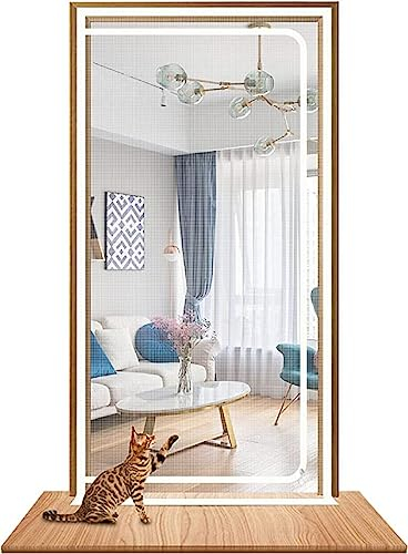 Katzentür, Balkontür for Wohnzimmer, 85 X 200 cm, Moskitonetz, Dicke Katzentür Mit Reißverschluss, Katzentür, Balkontür for Wohnzimmer, Schlafzimmer, Terrasse (Color : Weiss, Size : 85x210cm)