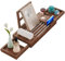 Yirilan Bamboo Bath Tray, Expandable Bath Caddy Tray, Adjustable Bamboo Bath Board with Drink Holder, Bookends and Other Functional Positions, Brown