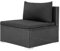 Mingone Gartensofa mit Kissen Rattan Sofa Outdoor Polyrattan Lounge Gartenmöbel für Garten Terrasse Balkon, Schwarz 1 Sitz