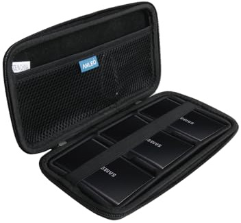 Anleo Hard Travel Case for Samsung T7 / T7 Touch Portable SSD 1TB 2TB 500GB USB 3.2 External Solid State Drive (Black)