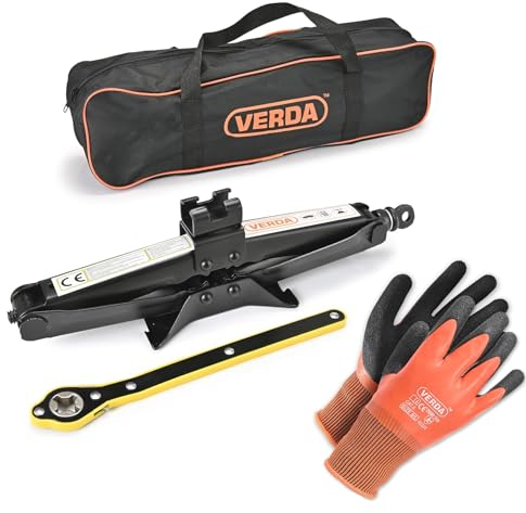 Scherenwagenheber 1,5T + Arbeitshandschuhe Car Jack Kit mit Ratsche und Aufbewahrungstasche, Auto Heber 115-410 mm, verdickte Stahlplatte, tragbarer Wagenheber für PKW SUV MPV SN3441
