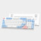 KBMSCITH Mechanical Keyboard, Wired LED Backlit Compact Keyboard with Number Pad and Volume Control Knob, Red Switch, Anti-Ghosting, Gaming Mechanical 96 Keys for Computer/Laptop (Blue & White & Pink)