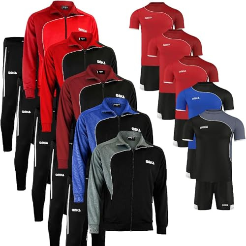 OMKA 4-teiliger Trainingsanzug - Leichter & Bequemer Jogginganzug, Freizeit- & Fitnessanzug, Perfekt für den Alltag