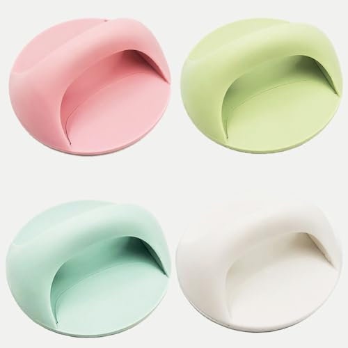 nanaxagly Self-Adhesive Plastic Door Handles, 4 Pcs Round Handles Pull Knob, Multipurpose Furniture Auxiliary Handles Suitable for Doors, Windows, Cupboard, Drawers, wardrobes, Glass Doors, etc