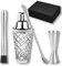 Gbuxska Martini-Shaker-Set, 403 ml, Glas-Martini-Shaker mit Sieb, inklusive Messbecher, Rührlöffel und Stößel, perfekt für die Zubereitung von Cocktails und Protein-Shakes, silberfarben