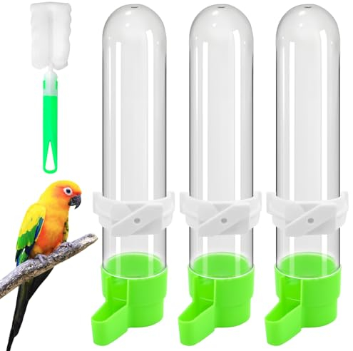 3pcs Vögel Feeder Drinker für Käfig, 120ml Vogelkäfig Feeder Automatischer Vogel-Wasserspender, Bird Water Dispenser, Näpfe, Tränken & Zubehör für Vögel, für Ziervogel, Papagei, Taube