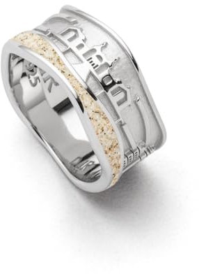 DUR Schmuck: Ring Strandwellen - Rügen Der Rügenring mit Strandsand R5718 RingSize 60 (19.1)