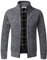Jinsha Cardigan-da Uomo-Lavorato a-Maglia Maglione - Classico Business Fashion Collo Alto con Cerniera Grossa Caldo Foderato in Pile Autunno Primavera Invernale Maglione Giacca Uomo(Dark Gray L)