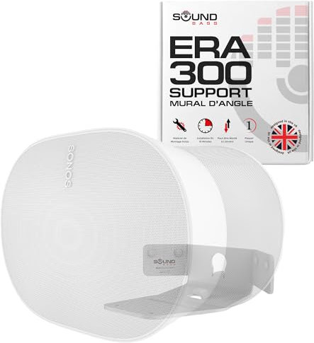 ERA300 Corner Wall Mount Bracket, Low Profile, White, Single (1pc), Includes Mounting Hardware, Compatible with Sonos ERA 300 Speaker