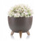 HowHomely Deko Blumentopf mit 3 Beinen Hoch 20 cm - Coffee Espresso Blumenübertopf - Langlebige und Leichte Übertopf 25 cm Durchmesser