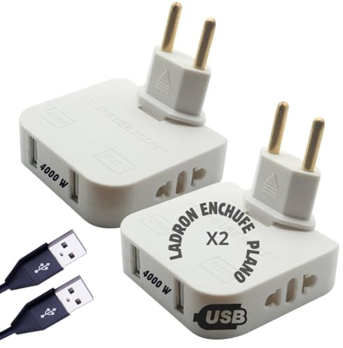Ladrón Enchufes Plano - Ladrón USB - Enchufe Plano Pared Extraplano - Ladrón Enchufe Plano - Enchufe Múltiple Plano - Ladrón Múltiple Plano Pared - Enchufe Múltiple USB - Ladrón Múltiple Plano