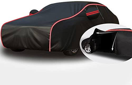 Schwarz Abdeckplane Auto Wasserdicht für Mercedes-Benz S-Klasse (W222) 2013-2017 Limousine, Auto Abdeckplane Soft Outdoor Autohülle Autoplanen & Garagen Autoschutzhülle Atmungsaktiv