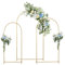 Lot de 3 supports d'arche de fond en métal doré de 2,8 m/1,8 m/1,5 m pour cérémonie, arche de ballons en métal, tonnelle de jardin pour cérémonie de mariage, anniversaire de mariage, décoration de