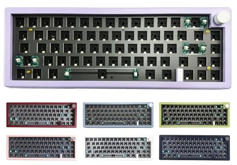 BELJE Keyboard Wired, 2.4G, GMK67 Compact Mechanical Keyboard RGB Backlit, Portable 67 Keys Game Keyboard with Multimedia Knob, Office Supplies for Game Room, Home, 15.755.911.97 inches