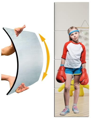 canhard Unzerbrechlicher Türspiegel in voller Länge, Ganzkörperspiegel für Kinder, 4 Stück, 40,6 x 40,6 cm, bruchsicheres Plexiglas, lange Spiegel für Schlafzimmer, Schrank, Kinder-Kunststoffspiegel