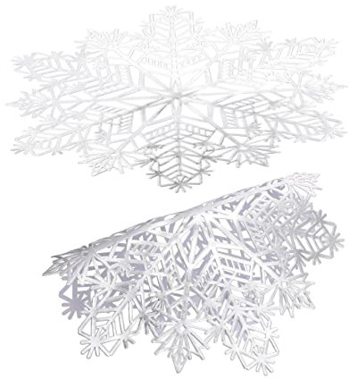 ABOOFAN 4 Pièces Set de Table Flocon de Neige Christmas Decoration Table Noel Set de Table Rond Sets de Table Flocon de Neige Tapis de Vaisselle Tapis de Table PVC Blanche
